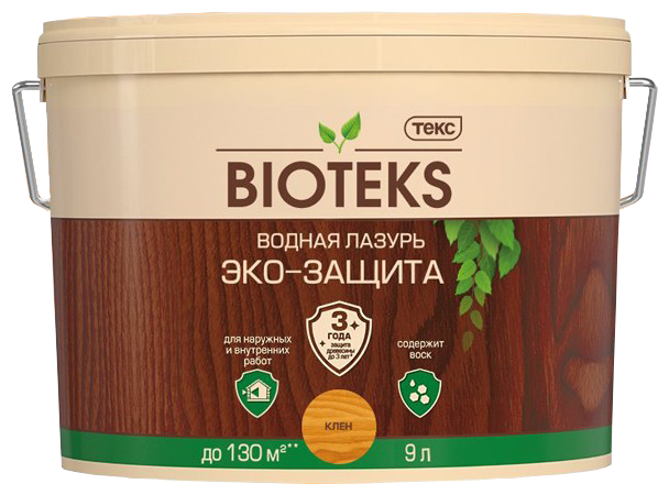 Водная лазурь текс Bioteks Эко-защита (клен; 9 л) 206906