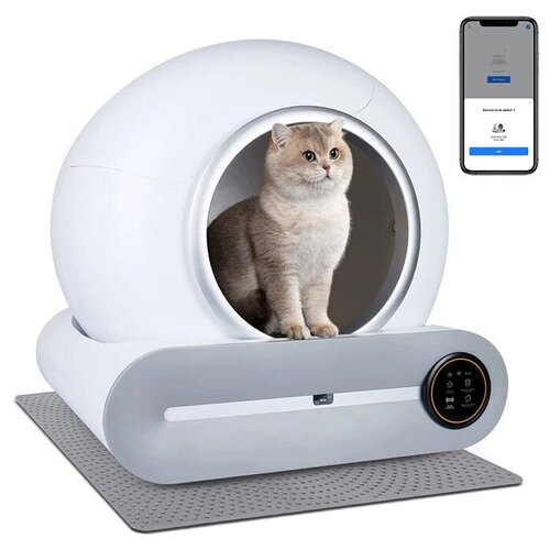 Автоматический туалет лоток ZooWell Platform WiFi Ionic для кошек с устранением запаха и мобильным управлением