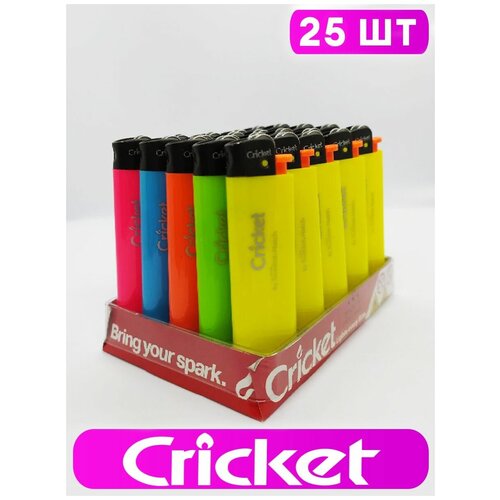 Зажигалка Cricket ED1 Fluo, 25 штук