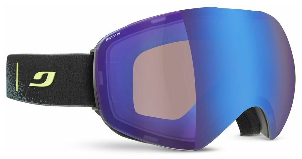 Очки горнолыжные Julbo 2022-23 Skydome Black-Yellow/Reactiv 2-4 Polarized Flash Blue (US:XXL)