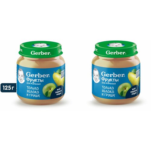 Пюре детское фруктовое Яблоко Груша Gerber с 5 месяцев 125 г 2 шт пюре детское фруктовое яблоко груша gerber с 5 месяцев 125 г 6 шт