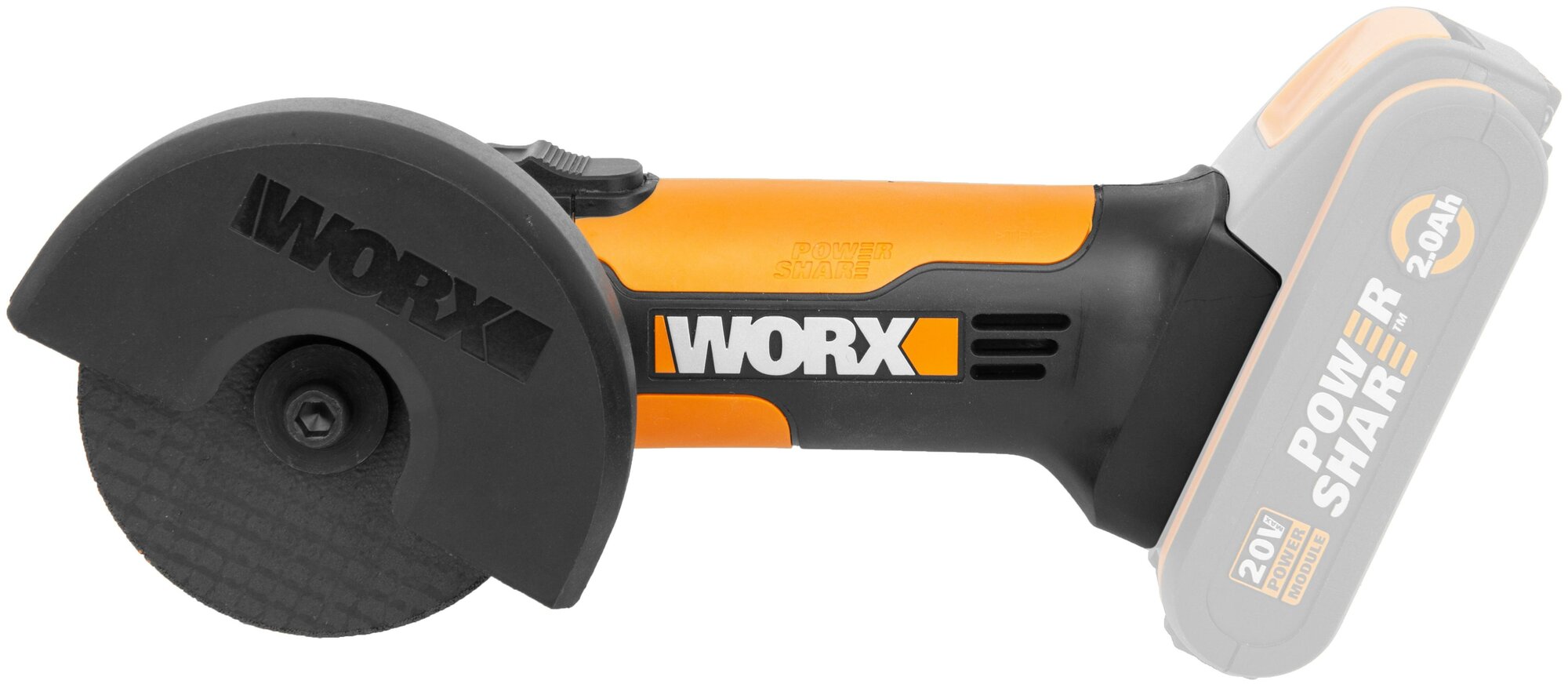 Угловая шлифмашина (болгарка) WORX WX801.9 20V 76мм аккумуляторная без батареи и зарядки - фотография № 19