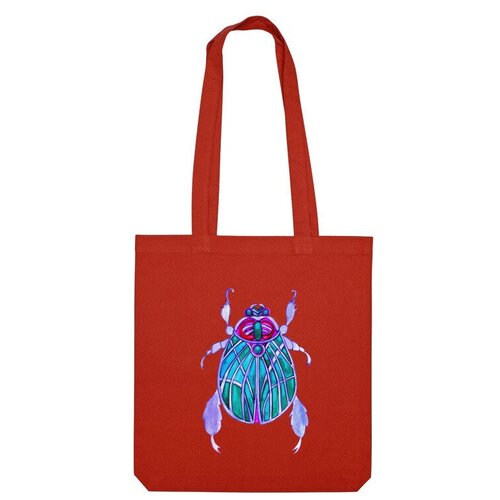 Сумка шоппер Us Basic, бирюзовый, красный сумка бирюзовый скарабей насекомое красный