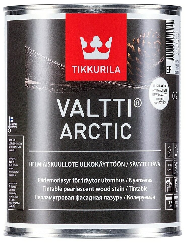 Tikkurila пропитка Valtti Arctic, 0.9 л, бесцветный