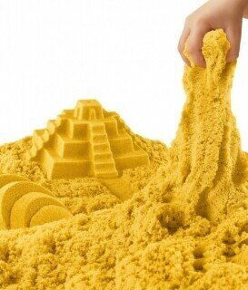 Кинетический Космический песок 500 гр, дой-пак, желтый - фото №4
