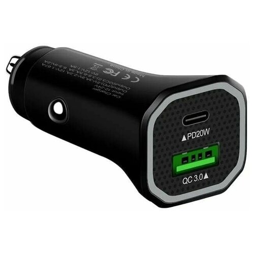АЗУ с USB+TYPE-C-портами YY-C03 PD38W QC4.0/QC3.0 быстрый заряд / Автомобильная зарядка для телефона / Блок питания в прикуриватель авто