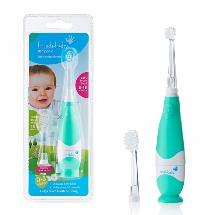 Brush-Baby BabySonic звуковая зубная щетка, 0-3 года, бирюзовая - фотография № 5