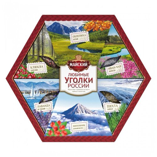 фото Подарочный набор чайных напитков майский "любимые уголки россии", ассорти 125 гр