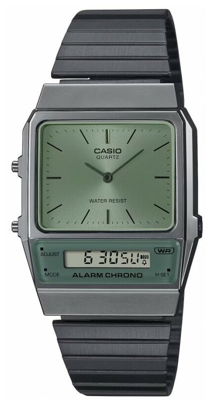 Наручные часы CASIO Vintage AQ-800ECGG-3A, зеленый, серый