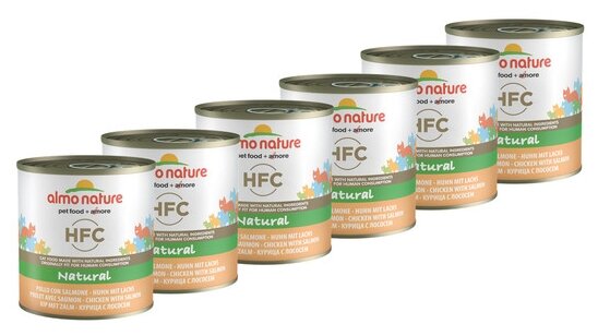 Almo Nature Консервы для кошек с Лососем и Курицей (Classic HFC Adult Cat Salmon&Chicken) 0,28 кг х 6 шт.