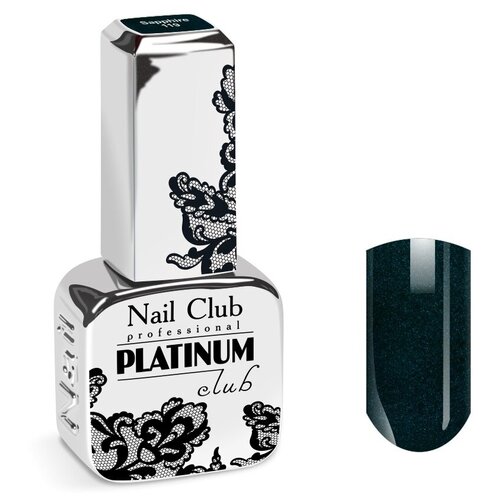 Nail Club professional Эмалевый гель-лак для ногтей с липким слоем PLATINUM CLUB 119 Sapphire, 13 мл.