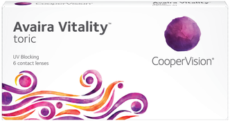 Контактные линзы CooperVision Avaira Vitality toric, 6 шт., R 8,5, D -7, CYL: -1,75, AХ: 100