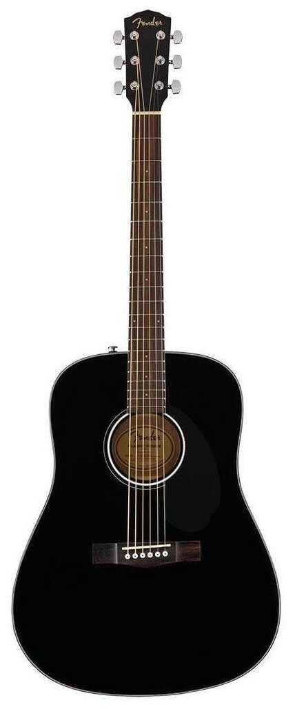 FENDER CD-60S Black WN акустическая гитара, цвет черный