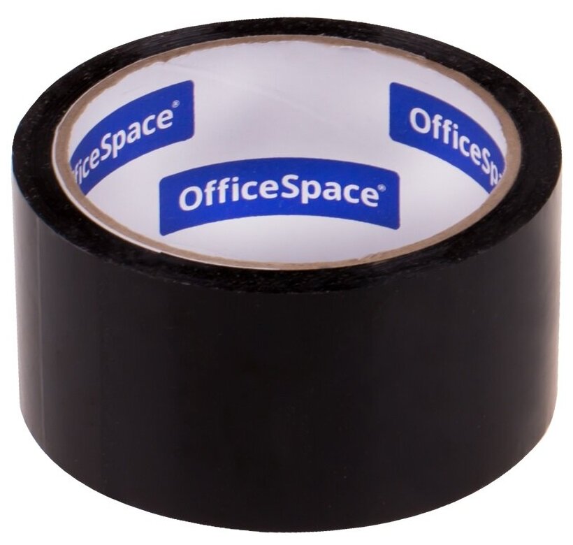 Клейкая лента (скотч) упаковочная OfficeSpace (48мм x 40м, 45мкм, черная) (КЛ_18878)