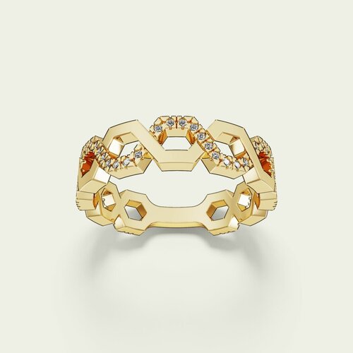 Кольцо DIAMDOR, золото, 585 проба, бриллиант, размер 16