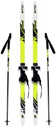 Детские прогулочные лыжи STC Step Kid Combi полный комплект, 130 см, черный/белый/желтый