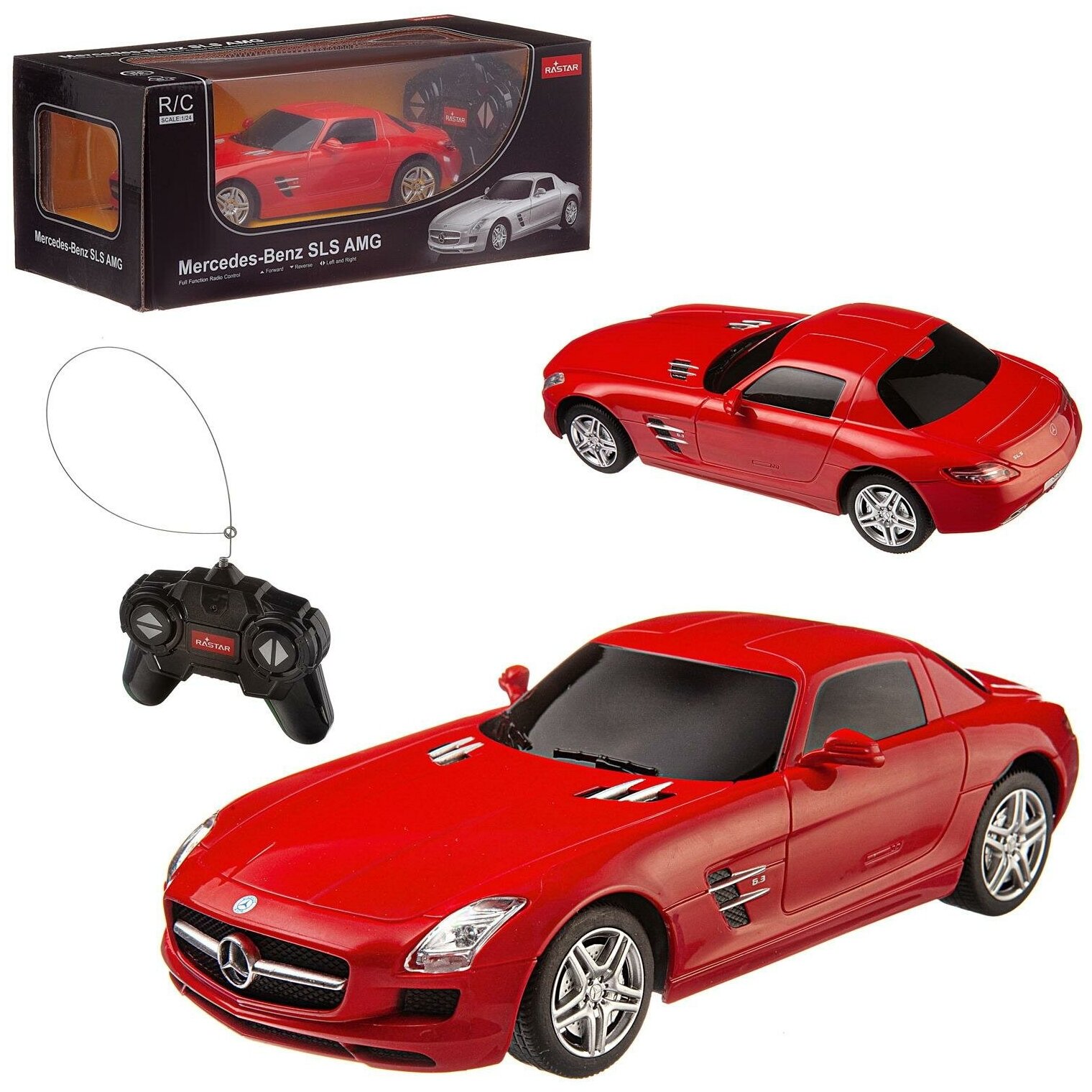 Машина р у 1:24 Mercedes SLS AMG, цвет красный 2.4G 40100R