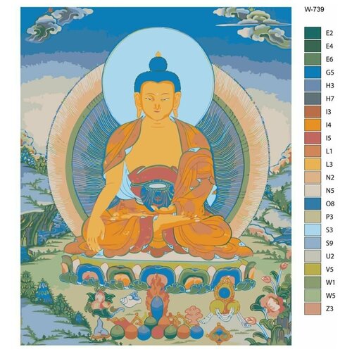 Картина по номерам W-739 Будда Шакьямуни 80x100 будда шакьямуни дхаммапада