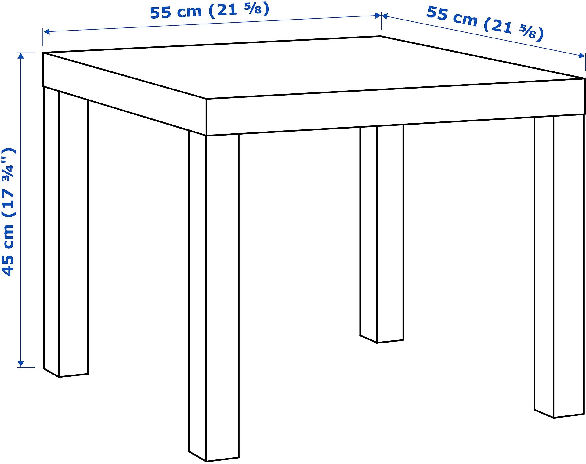 Придиванный столик икеа лакк (IKEA LAKK), 55x55 см, черный 20011408 - фотография № 6