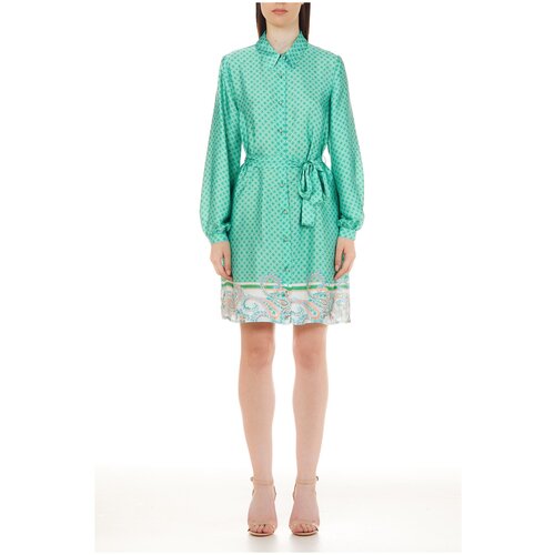 Платье В комплекте С поясом (состав 100%полиэстер) LIU JO жен., WA3511T8876Q9359, цвет: Border b.green, размер: 40