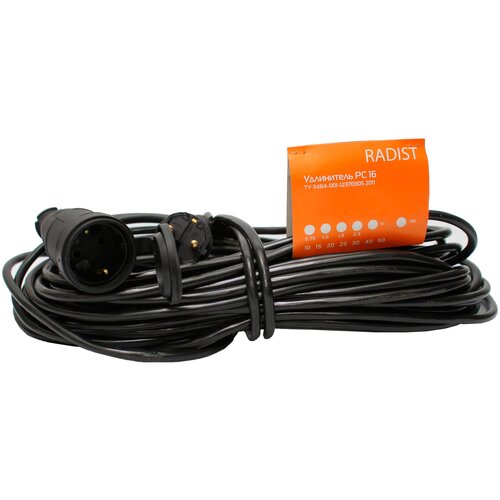 Радист Удлинитель РС16 10А 1 гнездо 3*0,75 30м IP44 чёрный 2647