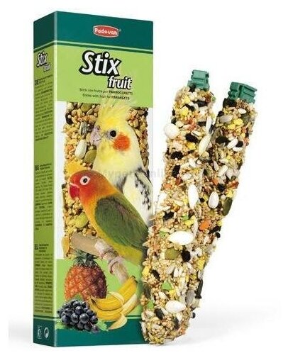 PADOVAN Stix Fruit Палочки для средних попугаев с Фруктами 100г
