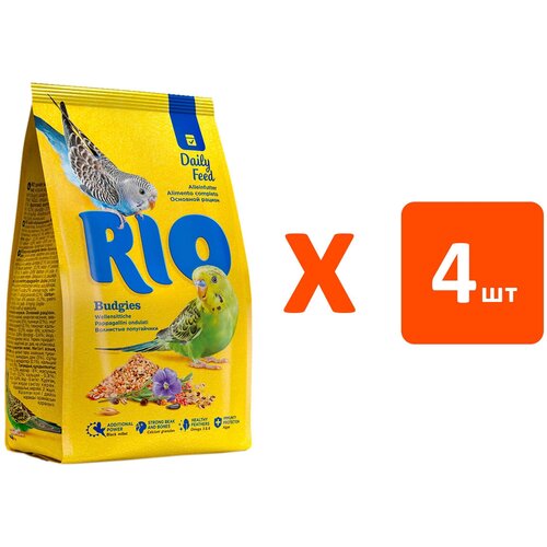 RIO BUDGIES корм для волнистых попугаев (1 кг х 4 шт) gryzandes budgies basic сухой корм для волнистых попугаев 500 г