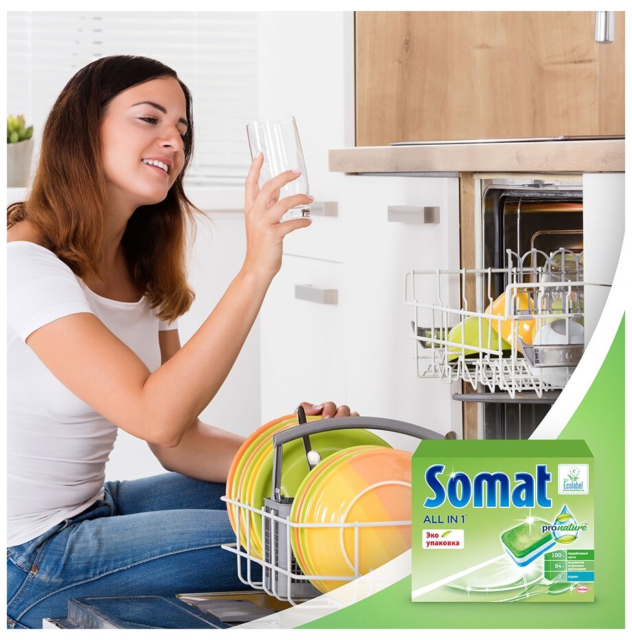 Таблетки для посудомоечной машины Somat All in 1 ProNature, 34 шт., 0.54 кг, коробка - фотография № 13