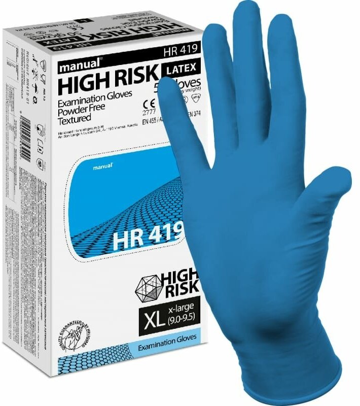 фото MANUAL Перчатки см. латекс HR419 50 штук, размер XL CТ0000003305