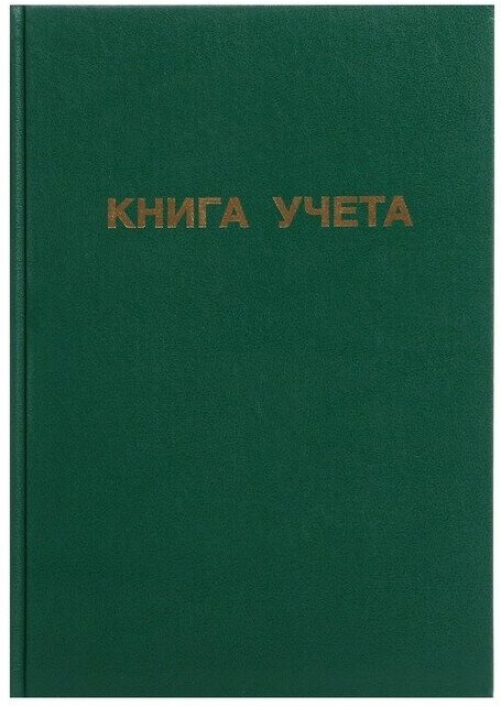 Книга учета, 96 листов, обложка бумвинил, блок офсет, клетка, цвет зеленый