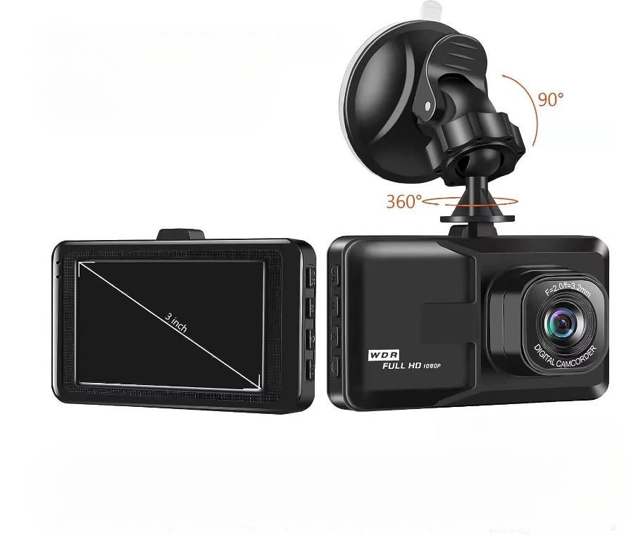 Автомобильный видеорегистратор Full HD 1080P c LCD дисплем / Датчик удара G-Sensor / Угол обзора 170° / HDR — фото 3