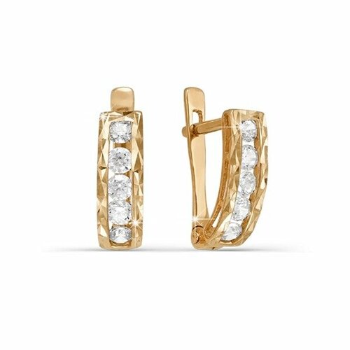 Серьги MG, золото, 585 проба, бесцветный