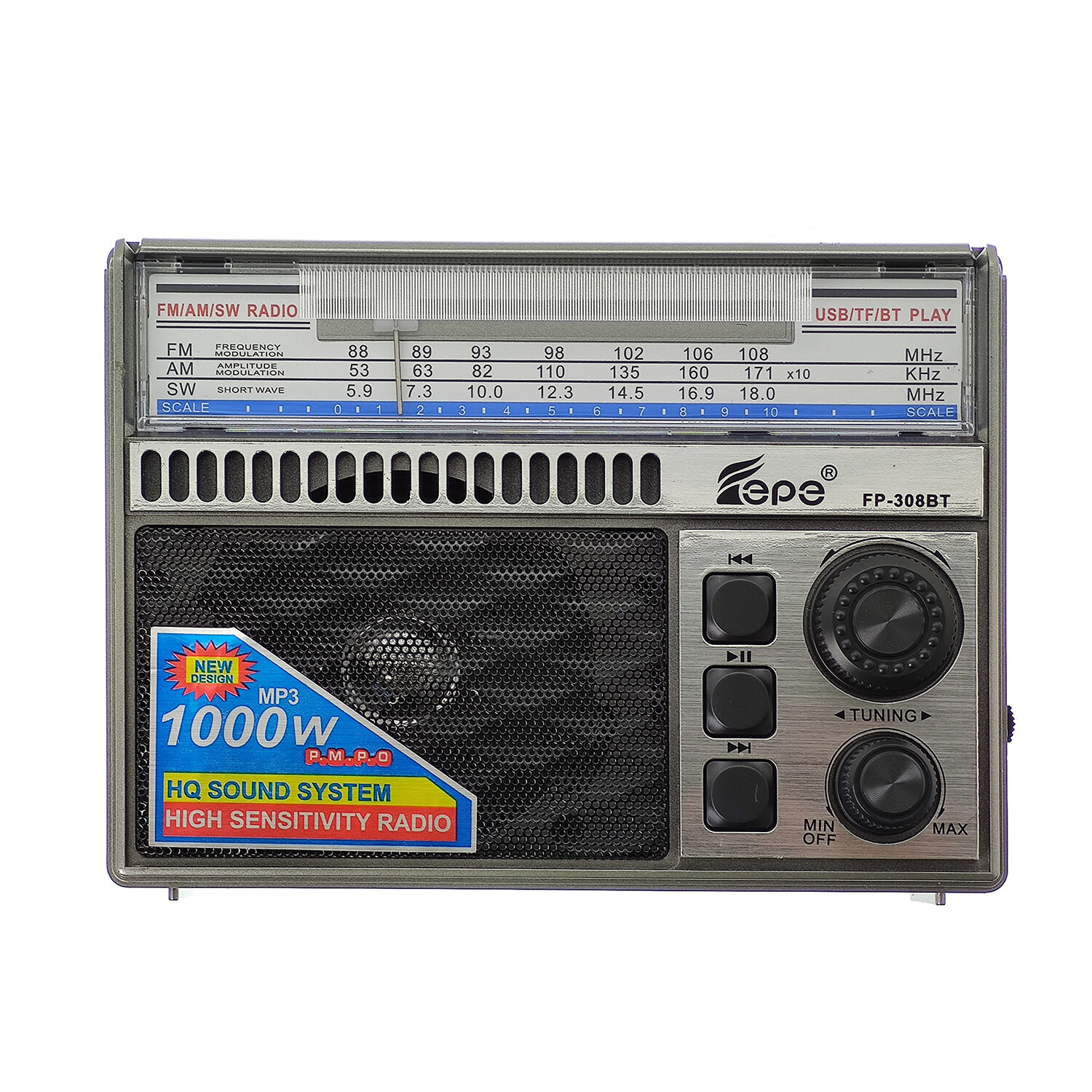 Портативный радиоприемник (USB, TF, Bluetooth) FP-308BT Fepe — фото 3