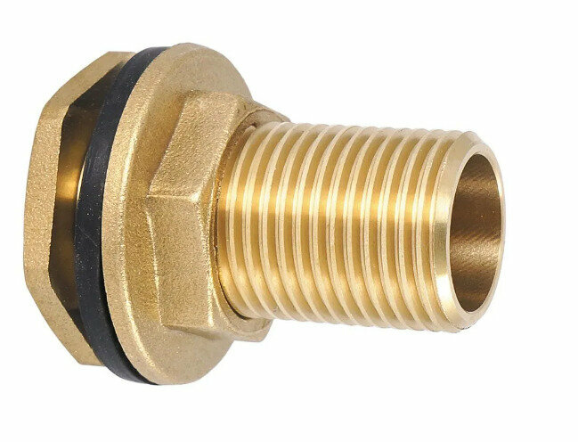 фото Врезка (отвод) для бочки/ бака/ емкости латунная 3/4" ViEiR 1шт.