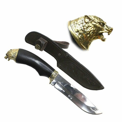 фото Подарки подарочный нож "волк" из стали 40х13 с ножнами