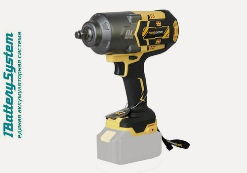 Изображение товара Гайковерт бесщеточный ударный аккумуляторный Hanskonner HCD18100S без АКБ и ЗУ, 1000 н/м, квадрат 1/2
