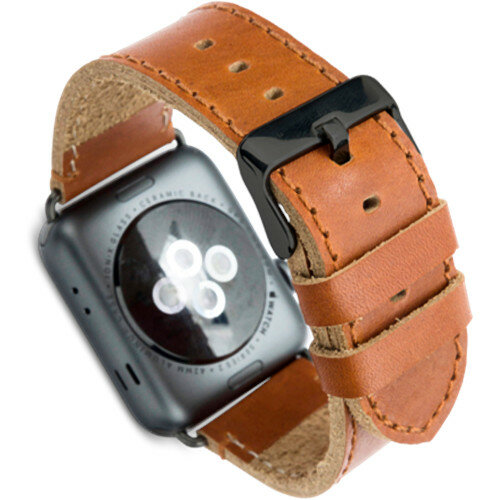 Dbramante1928 Ремешок Copenhagen для Apple Watch 42/44mm, silver/dark saddle brown