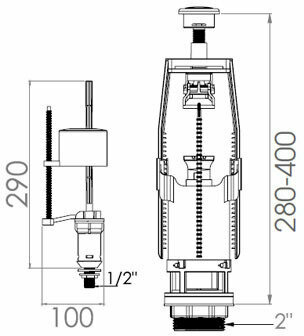 Сливная арматура для унитаза AV ENGINEERING (AVE129700)