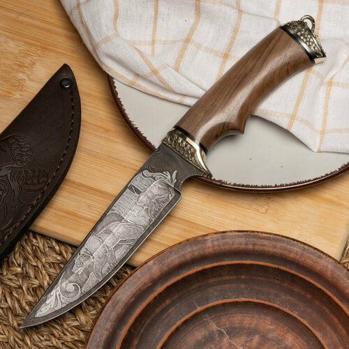 Нож “Легионер” с гравировкой дамасская сталь нож охотник дамасская сталь ворсма