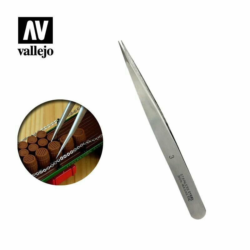 Пинцет для моделирования Vallejo Tools: Straight Fine Tweezers (120 мм)