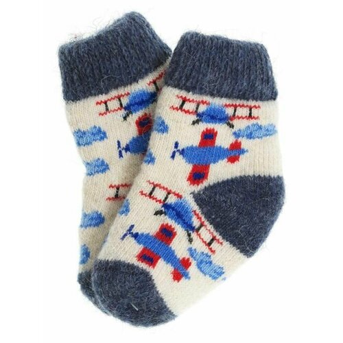 фото Носки рассказовские варежки размер 6-12 мес, белый, синий
