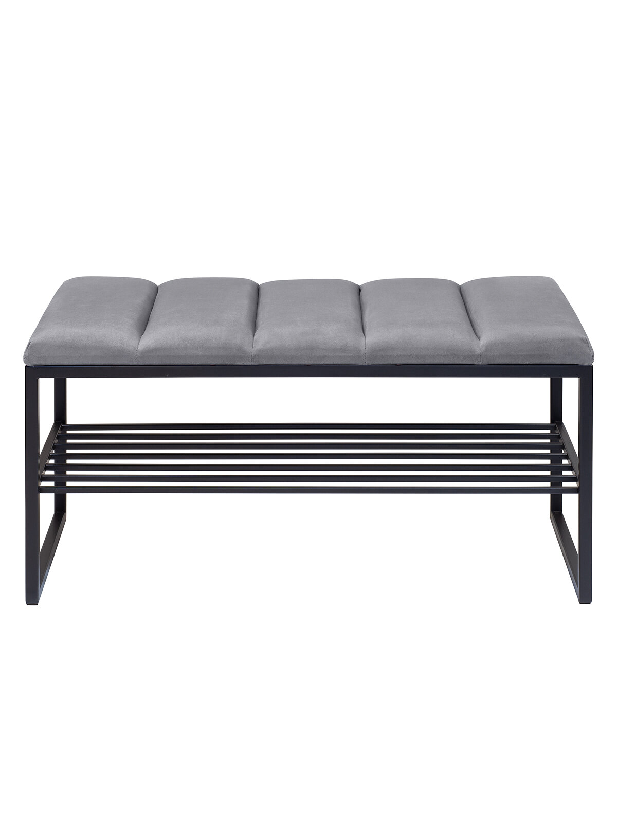 Банкетка в прихожую GREENWEEN RUBY MINI, черный каркас, сидение Light Blue, Bulon 850х400х435 — фото 1