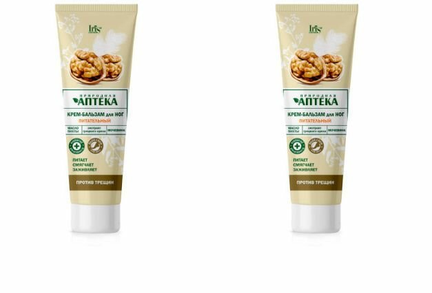 Iris природная аптека Крем для ног Питательный, туба 100мл,2 шт ,