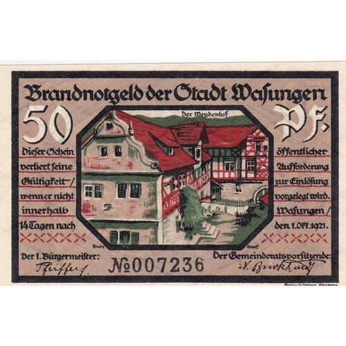 Германия (Веймарская Республика) Вазунген 50 пфеннигов 1921 г. (№2) германия веймарская республика вазунген 50 пфеннигов 1921 г 3 3