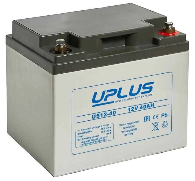 Аккумулятор для ИБП и прочего электрооборудования UPLUS US-General Purpose US12-40 12V 42 А/ч (197x165x170) AGM