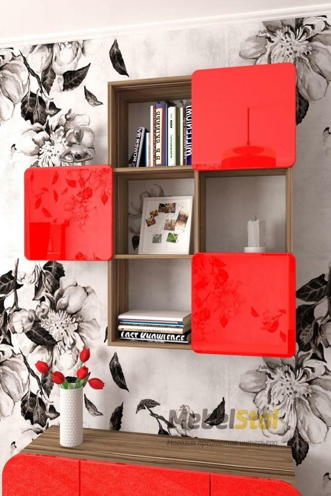 фото Полка для книг Мебелеф «Мебелеф – 3» Красный