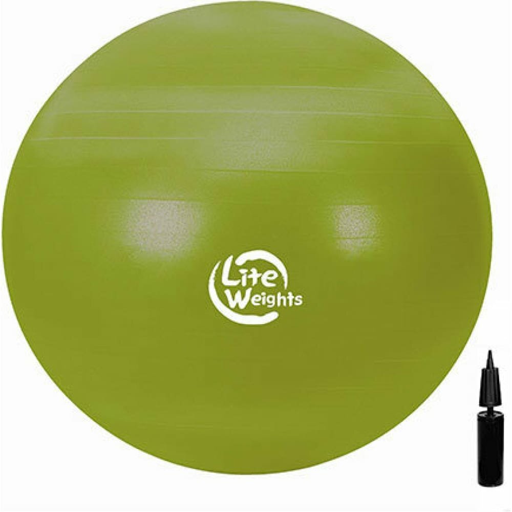 Мяч гимнастический Lite Weights 65см, антивзрыв, зеленый, с насосом