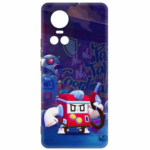 Чехол-накладка Krutoff Soft Case Brawl Stars - V8-БИТ для Oppo Reno10 5G черный чехол накладка krutoff soft case brawl stars v8 бит для honor x8 5g черный