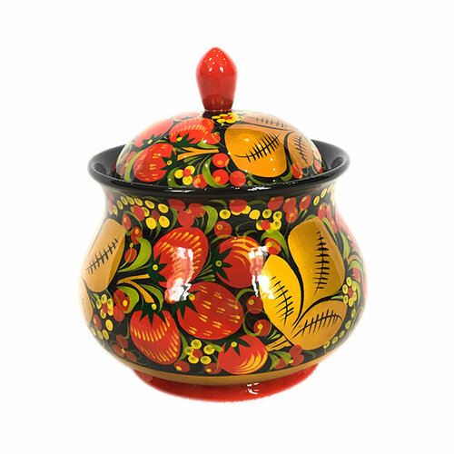 Сахарница деревянная хохлома 100*120 мм барская