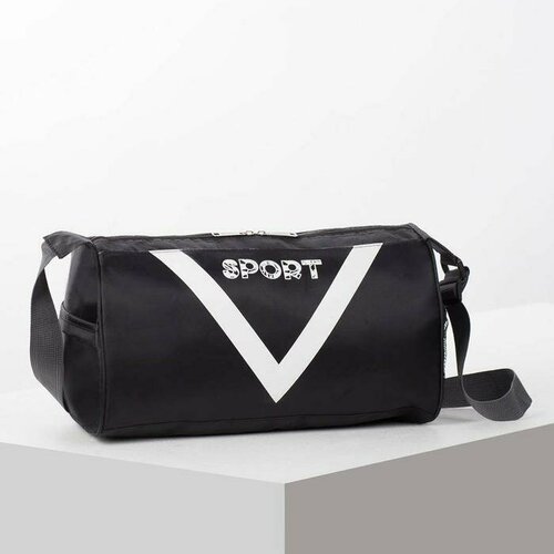 Сумка спортивная 37 см, черный сумка спортивная на молнии отдел для обуви длинный ремень цвет бордовый